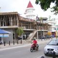 Construction Work:<BR />Jalan Pantai Cenang. Also note the Naza badged Kia Picanto in the foreground.
